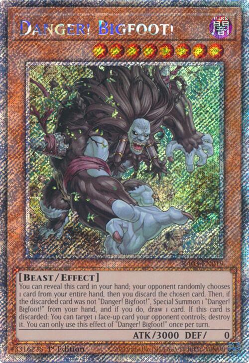 Danger! Bigfoot! (Platinum Secret Rare) [RA03-EN019] Platinum Secret Rare | RetroPlay Games