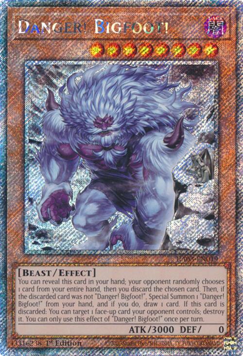 Danger! Bigfoot! (Alternate Art) (Platinum Secret Rare) [RA03-EN019] Platinum Secret Rare | RetroPlay Games