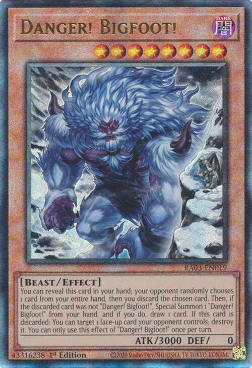 Danger! Bigfoot! (Alternate Art) (UTR) [RA03-EN019] Prismatic Ultimate Rare | RetroPlay Games