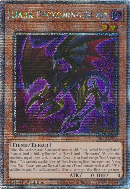 Dark Beckoning Beast (Quarter Century Secret Rare) [RA03-EN027] Quarter Century Secret Rare | RetroPlay Games