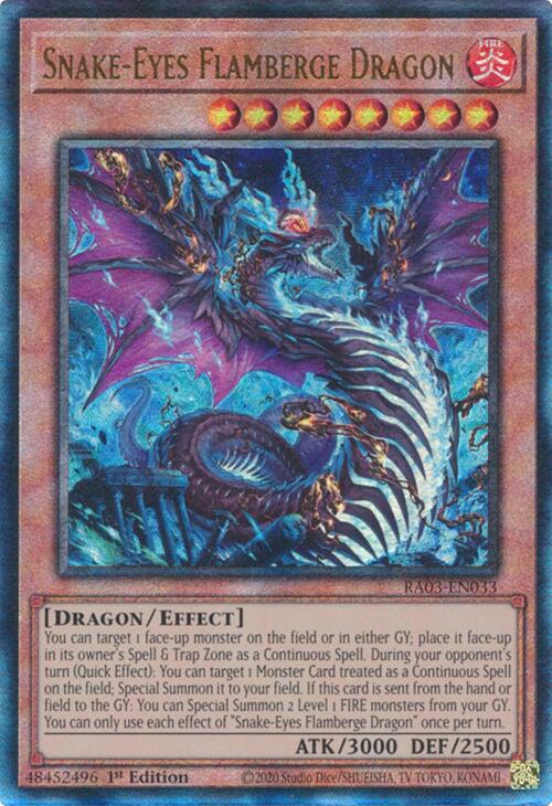 Snake-Eyes Flamberge Dragon (UTR) [RA03-EN033] Prismatic Ultimate Rare | RetroPlay Games