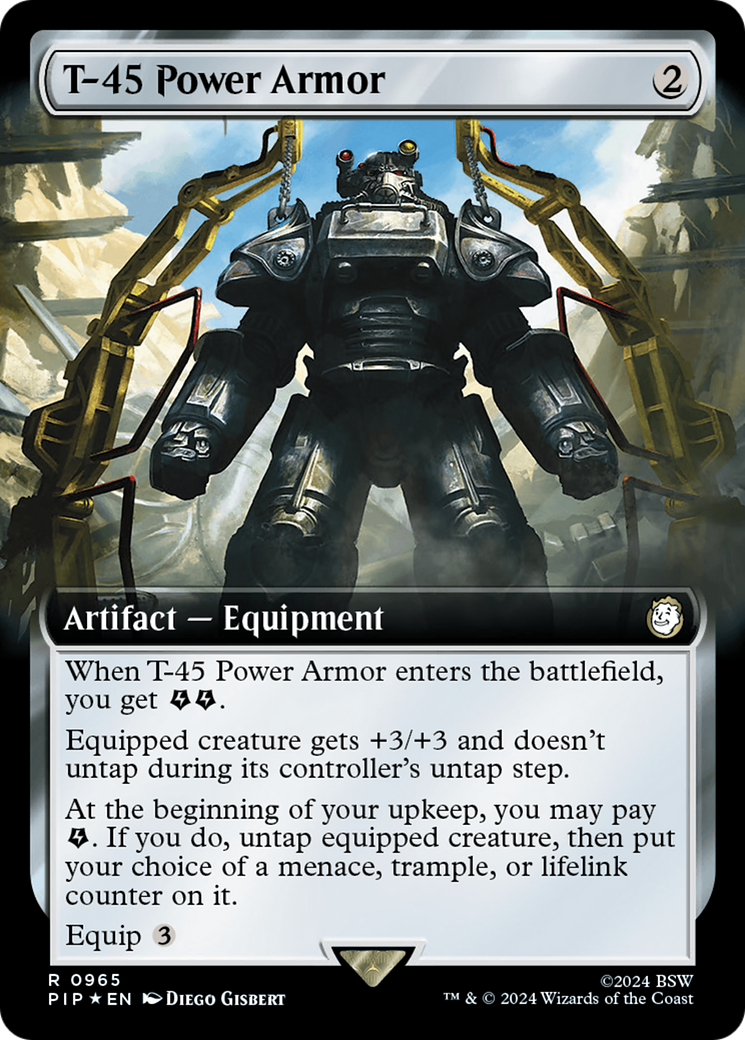 T-45 Power Armor (Extended Art) (Surge Foil) [Fallout] | RetroPlay Games