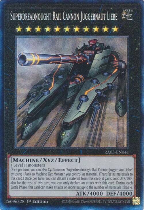 Superdreadnought Rail Cannon Juggernaut Liebe (CR) [RA03-EN041] Prismatic Collector's Rare | RetroPlay Games