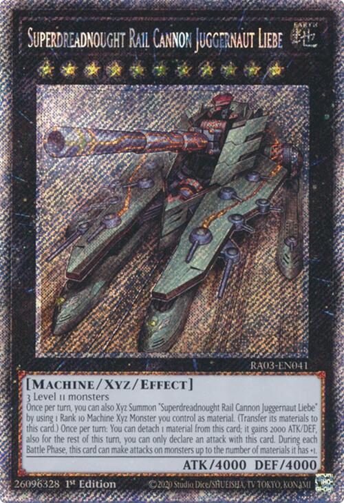 Superdreadnought Rail Cannon Juggernaut Liebe (Platinum Secret Rare) [RA03-EN041] Platinum Secret Rare | RetroPlay Games