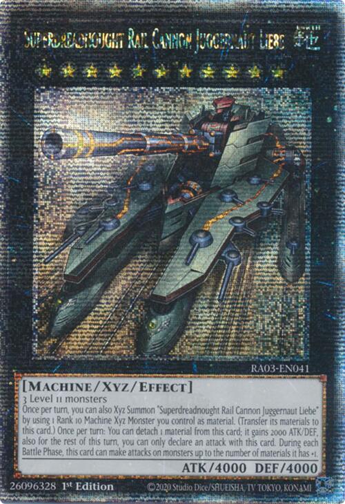 Superdreadnought Rail Cannon Juggernaut Liebe (Quarter Century Secret Rare) [RA03-EN041] Quarter Century Secret Rare | RetroPlay Games