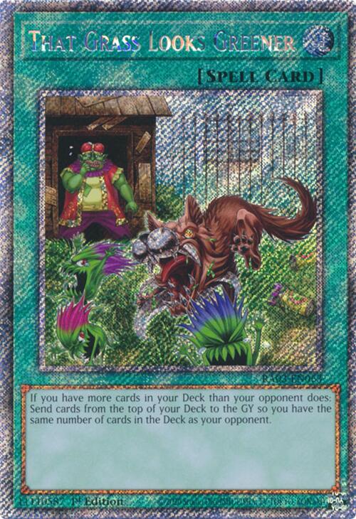 That Grass Looks Greener (Platinum Secret Rare) [RA03-EN063] Platinum Secret Rare | RetroPlay Games