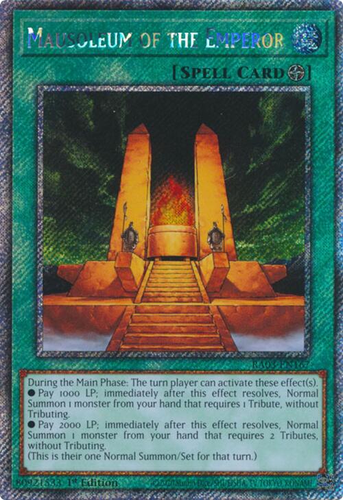 Mausoleum of the Emperor (Platinum Secret Rare) [RA03-EN167] Platinum Secret Rare | RetroPlay Games