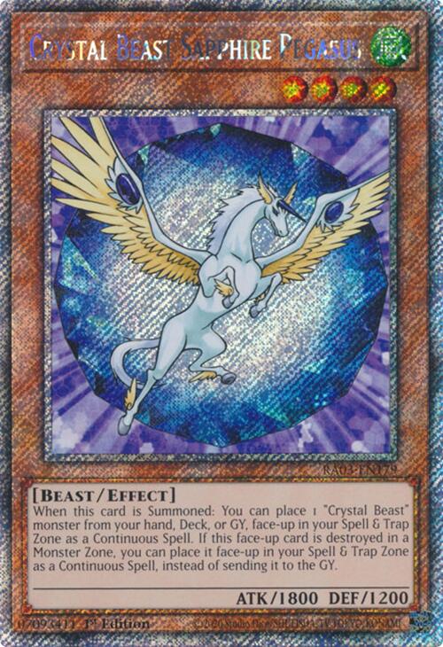 Crystal Beast Sapphire Pegasus (Platinum Secret Rare) [RA03-EN179] Platinum Secret Rare | RetroPlay Games