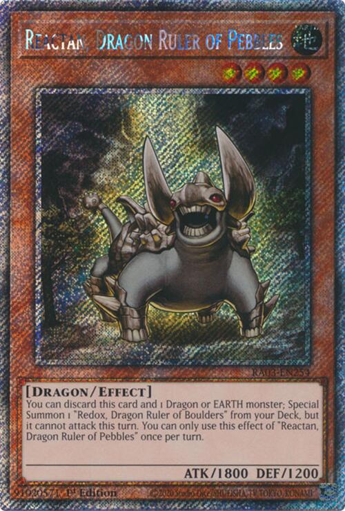 Reactan, Dragon Ruler of Pebbles (Platinum Secret Rare) [RA03-EN254] Platinum Secret Rare | RetroPlay Games