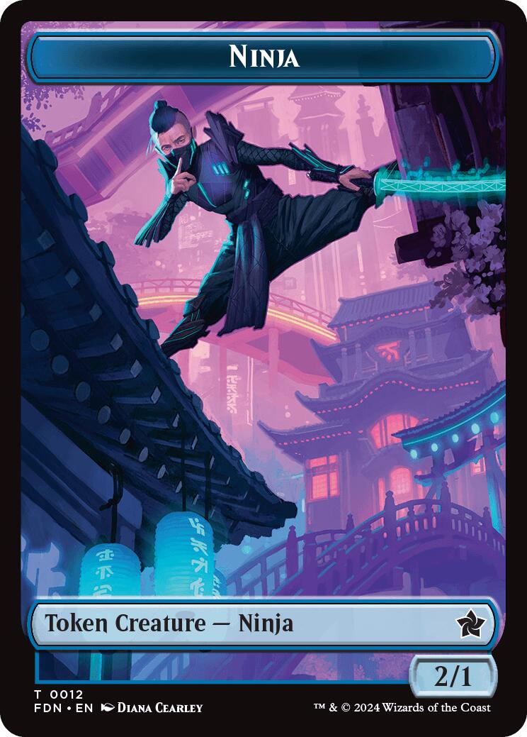 Emblem - Kaito, Cunning Infiltrator // Ninja Doubled-Sided Token [Foundations Tokens] | RetroPlay Games