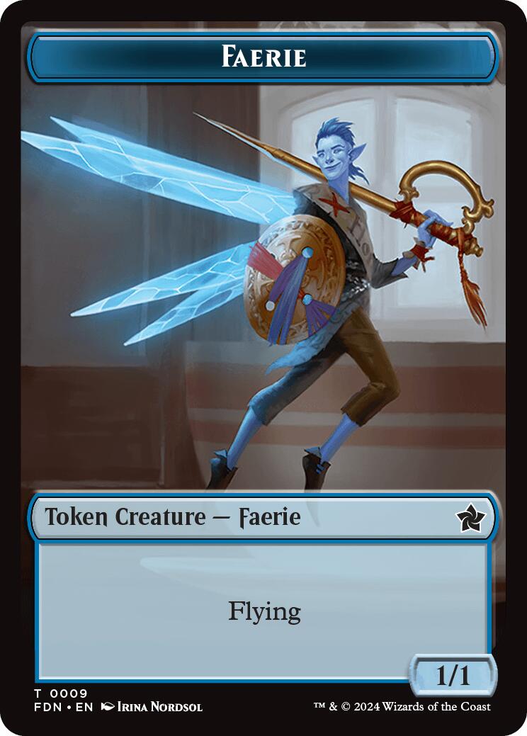 Faerie // Fish Doubled-Sided Token [Foundations Tokens] | RetroPlay Games