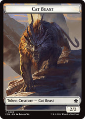 Cat Beast // Dragon (0017) Double-Sided Token [Foundations Tokens] | RetroPlay Games