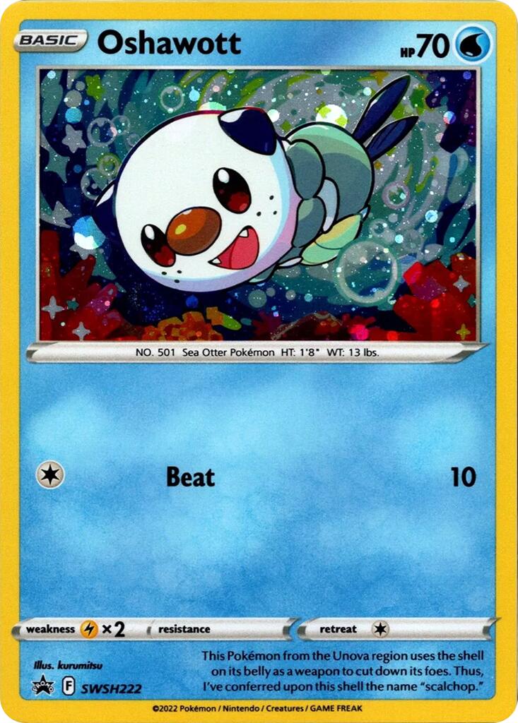 Oshawott (SWSH222) (Cosmo Holo) [Sword & Shield: Black Star Promos] | RetroPlay Games