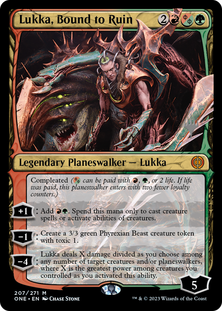 Lukka, Bound to Ruin (Promo Pack) [Phyrexia: All Will Be One Promos] | RetroPlay Games