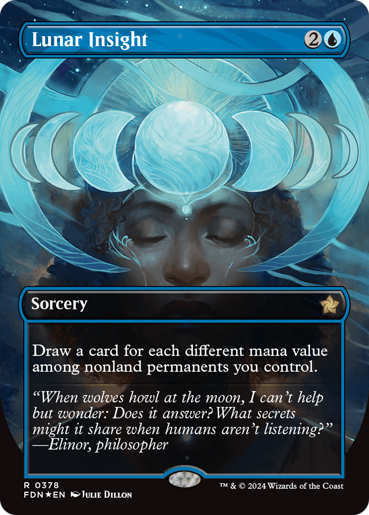 Lunar Insight (Borderless) (Mana Foil) [Foundations] | RetroPlay Games