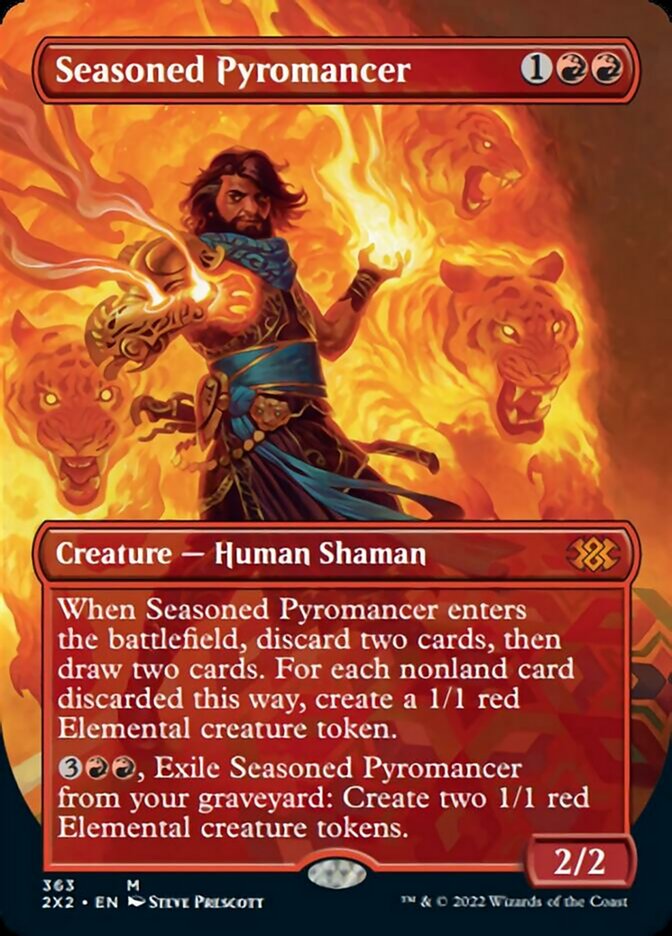 Seasoned Pyromancer (Borderless Alternate Art) [Double Masters 2022] | RetroPlay Games