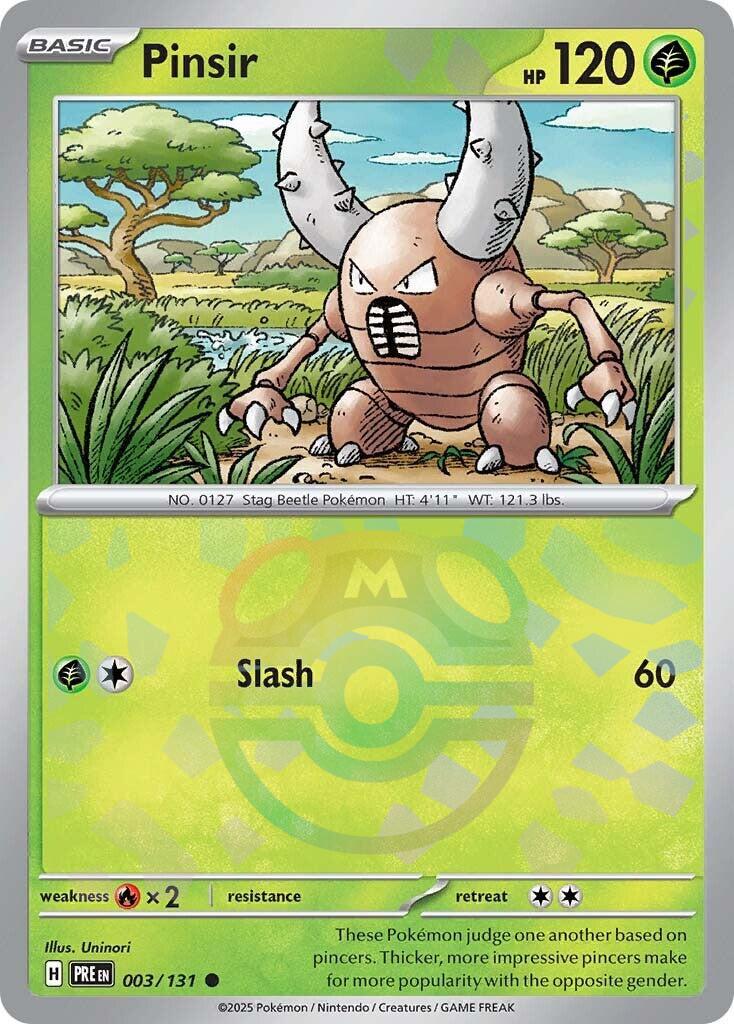 Pinsir (003/131) (Master Ball Pattern) [Scarlet & Violet: Prismatic Evolutions] | RetroPlay Games