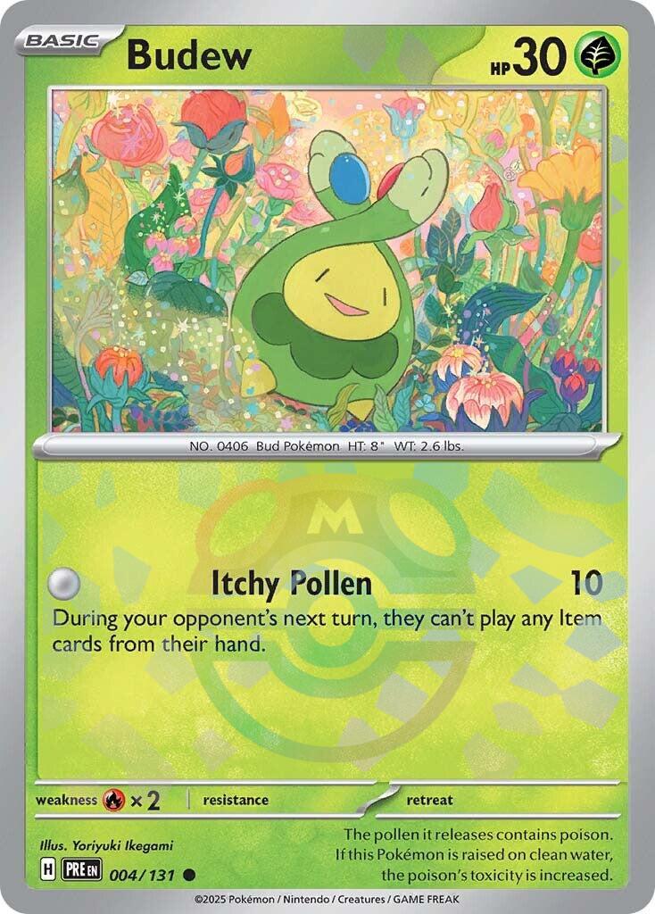 Budew (004/131) (Master Ball Pattern) [Scarlet & Violet: Prismatic Evolutions] | RetroPlay Games