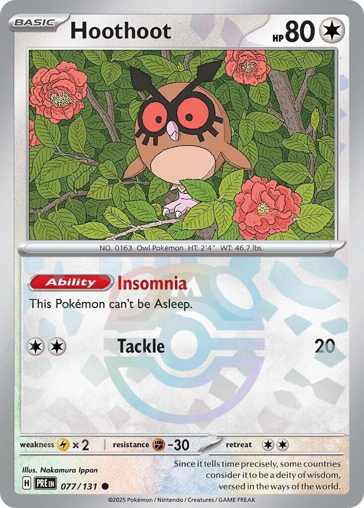 Hoothoot (077/131) (Master Ball Pattern) [Scarlet & Violet: Prismatic Evolutions] | RetroPlay Games