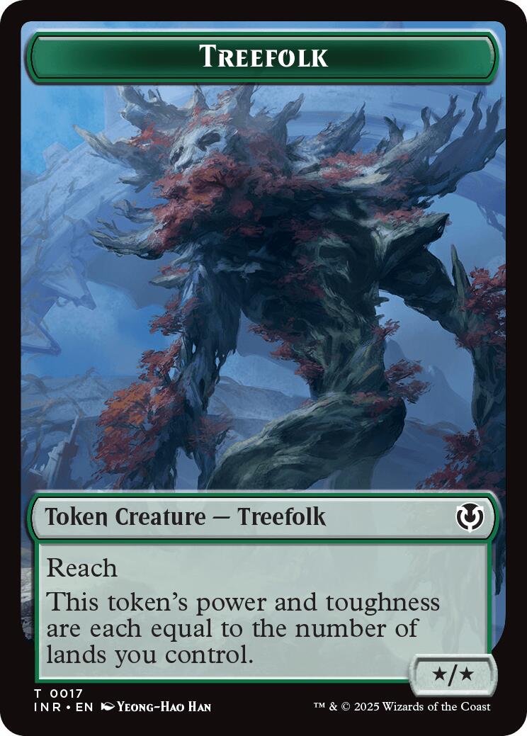 Treefolk // Emblem - Wrenn and Seven Double-Sided Token [Innistrad Remastered Tokens] | RetroPlay Games