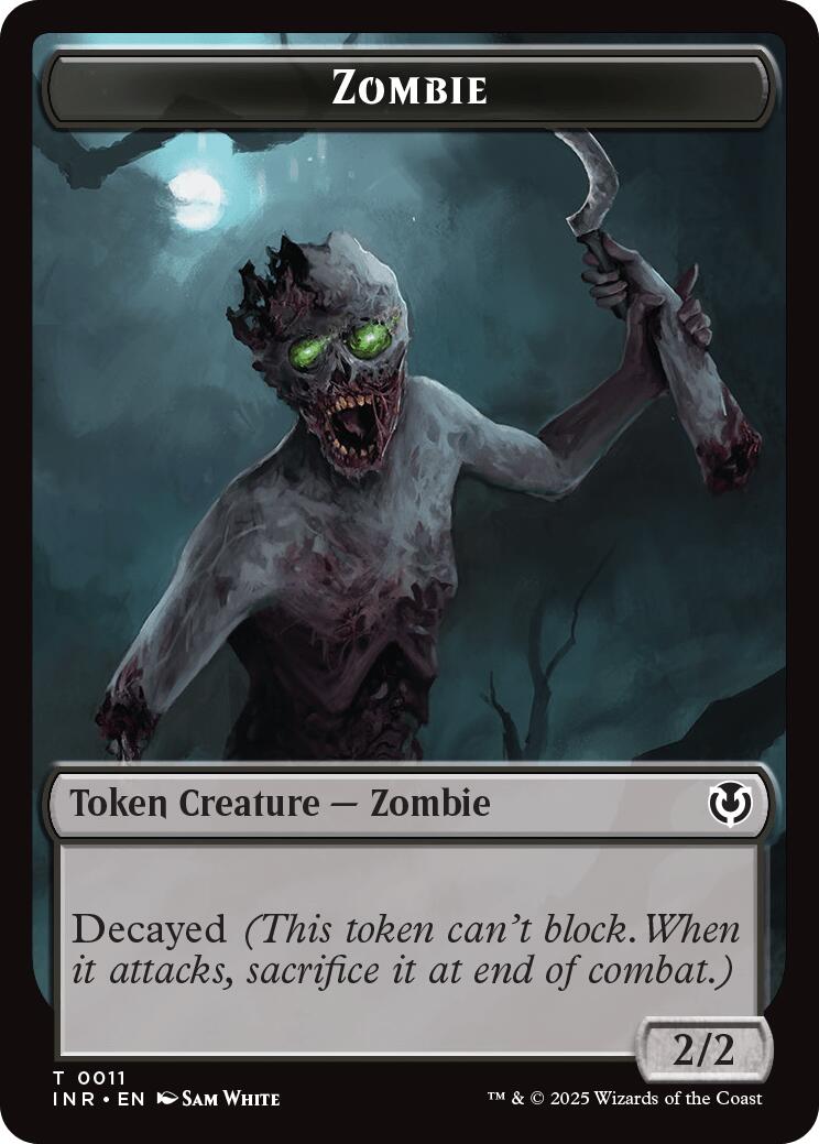 Zombie (0011) // Zombie (0012) Double-Sided Token [Innistrad Remastered Tokens] | RetroPlay Games