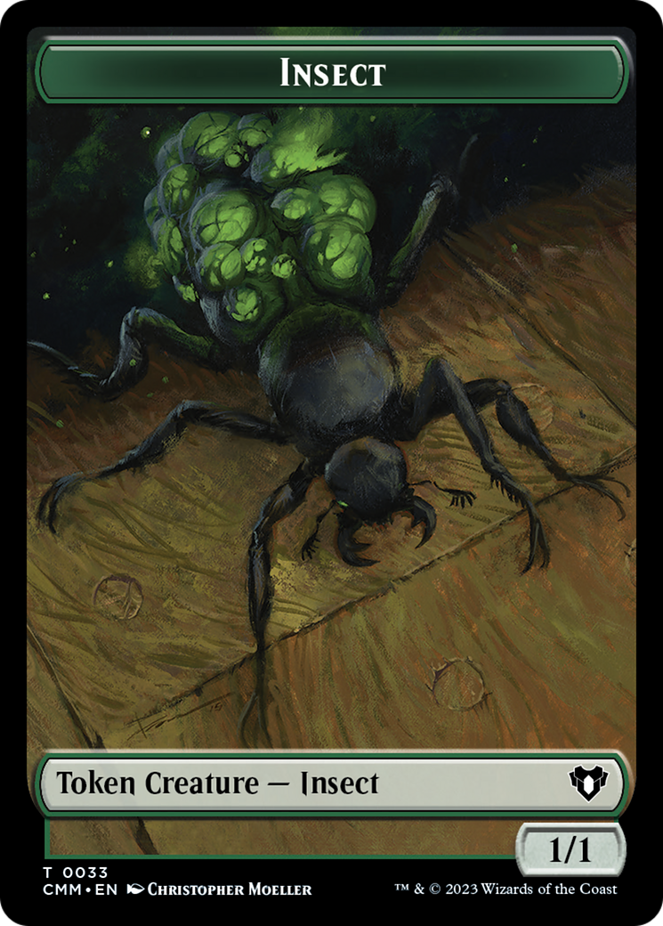 Spirit (0010) // Insect Double-Sided Token [Commander Masters Tokens] | RetroPlay Games