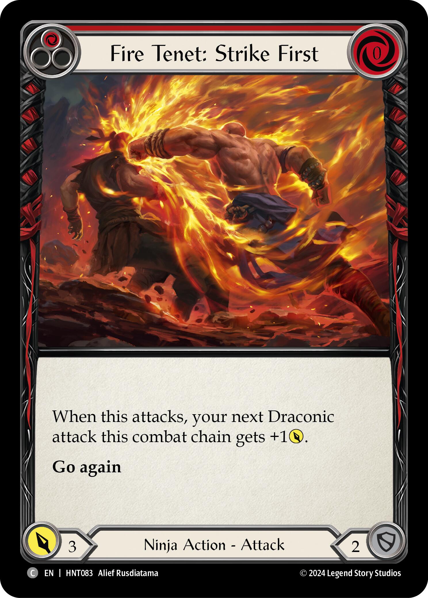 Fire Tenet: Strike First (Red) [HNT083] (The Hunted)  Rainbow Foil | RetroPlay Games