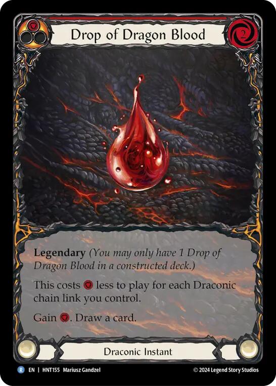 Drop of Dragon Blood (Red) (Extended Art) [HNT155] (The Hunted)  Rainbow Foil | RetroPlay Games