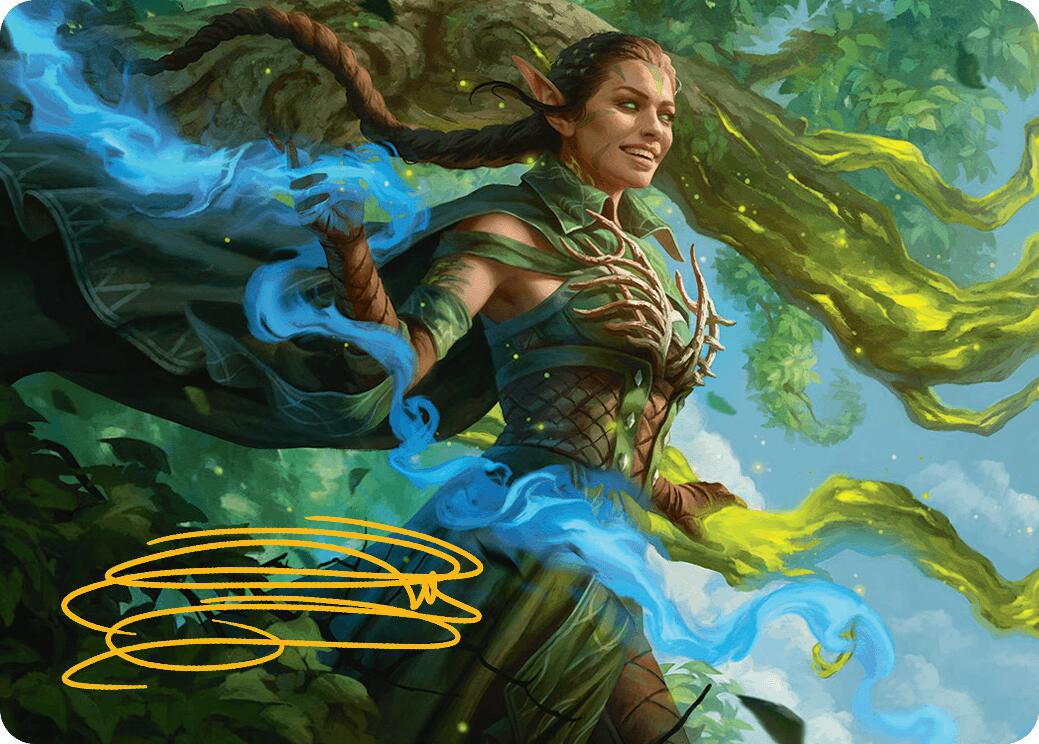 Nissa, Worldsoul Speaker Art Card (Gold-Stamped Signature) [Aetherdrift Art Series] | RetroPlay Games