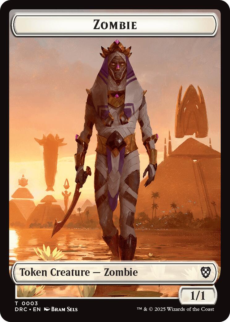 Vizier of Many Faces // Zombie (0003) Double-Sided Token [Aetherdrift Tokens] | RetroPlay Games