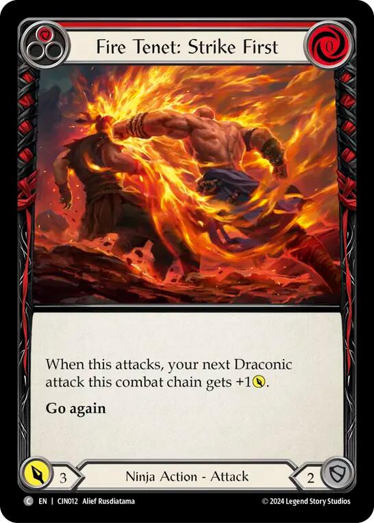 Fire Tenet: Strike First (Red) [CIN012] (The Hunted Cindra Blitz Deck) | RetroPlay Games