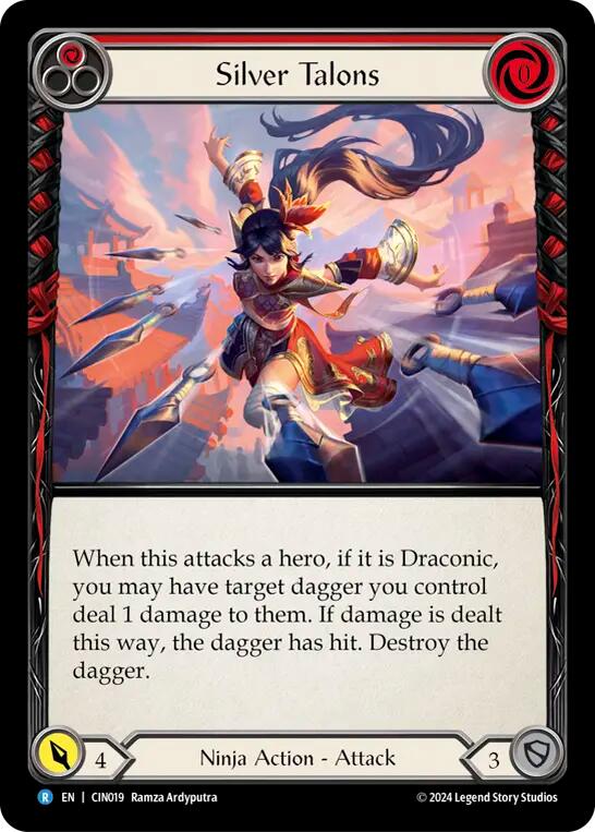 Silver Talons (Red) [CIN019] (The Hunted Cindra Blitz Deck) | RetroPlay Games
