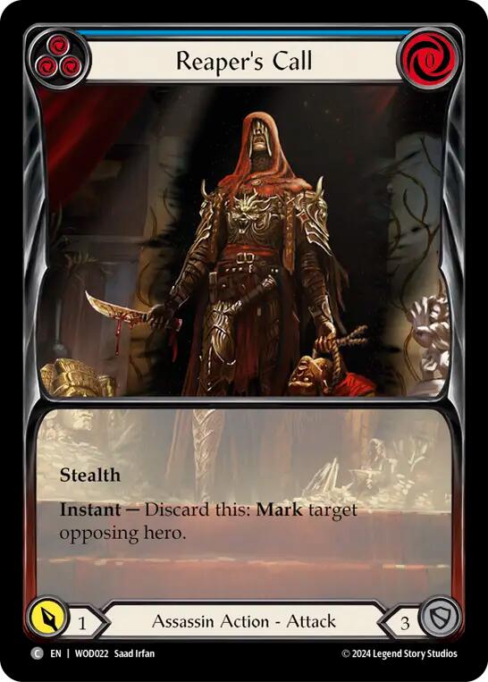 Reaper's Call (Blue) (Extended Art) [WOD022] (The Hunted Arakni, Web of Deceit Blitz Deck) | RetroPlay Games