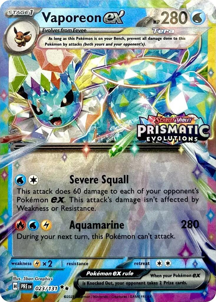 Vaporeon ex (023/131) (Prismatic Evolutions Stamp) [Scarlet & Violet: Prismatic Evolutions] | RetroPlay Games