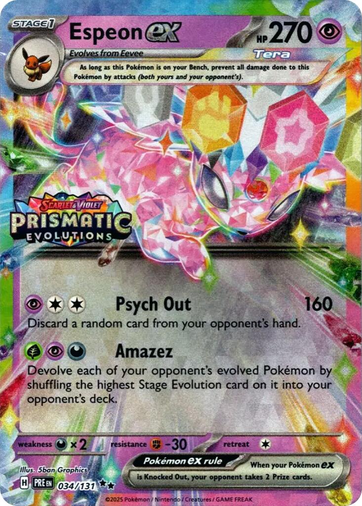 Espeon ex (034/131) (Prismatic Evolutions Stamp) [Scarlet & Violet: Prismatic Evolutions] | RetroPlay Games