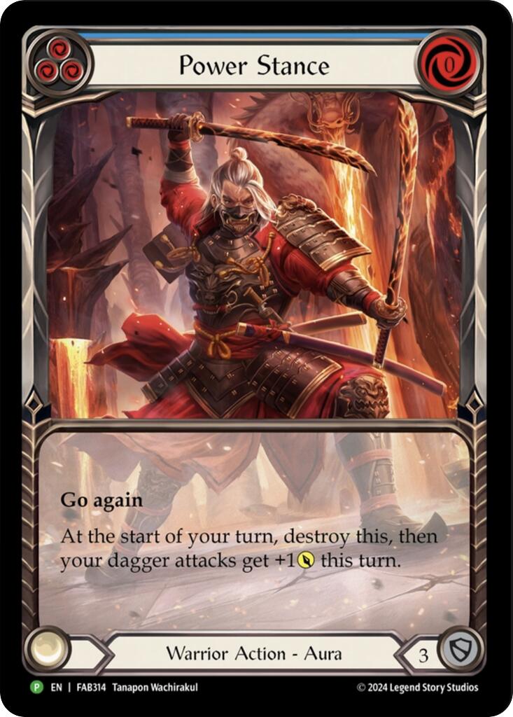 Power Stance (Blue) (Extended Art) [FAB314] (Promo)  Rainbow Foil | RetroPlay Games