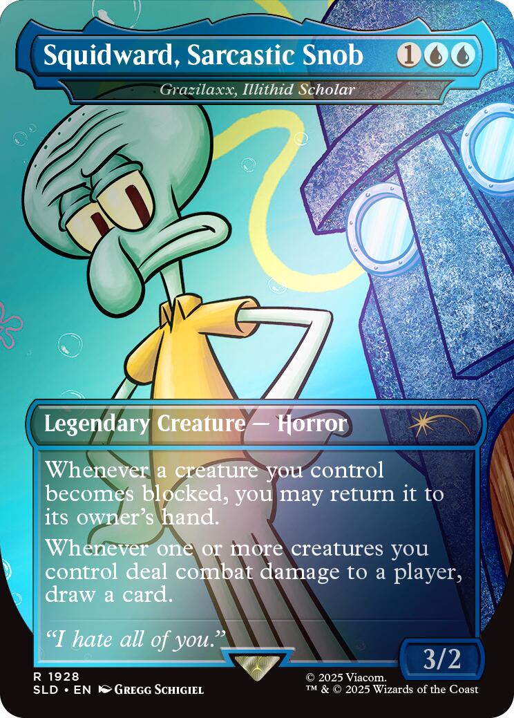 Squidward, Sarcastic Snob - Grazilaxx, Illithid Scholar (Rainbow Foil) [Secret Lair Drop Series] | RetroPlay Games