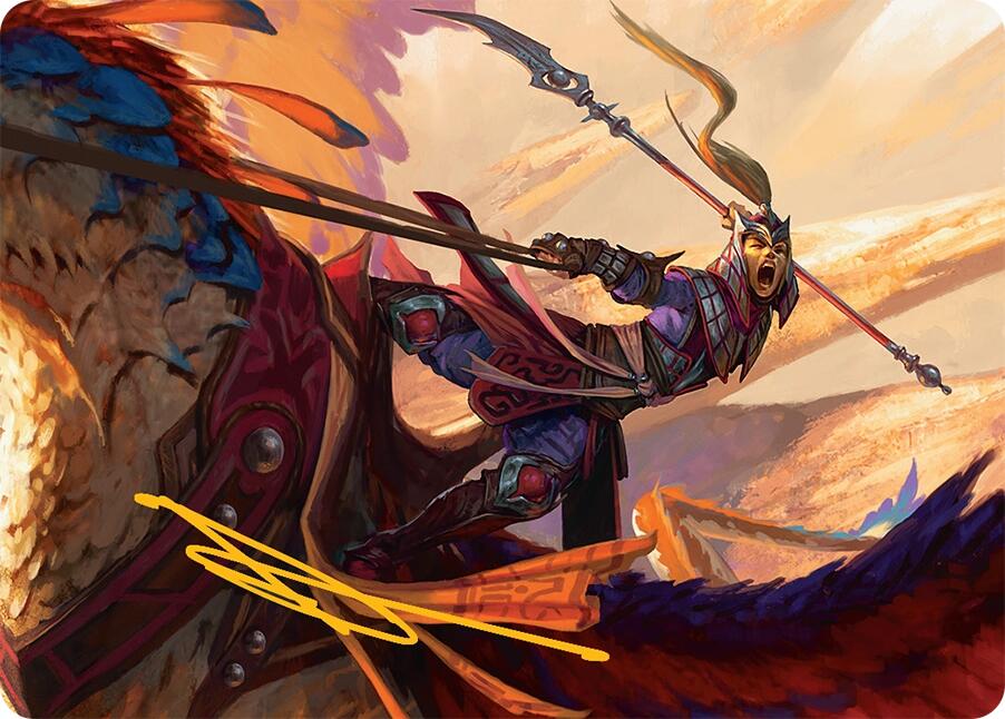 Dragonback Lancer Art Card (3/54) (Gold-Stamped Signature) [Tarkir: Dragonstorm Art Series] | RetroPlay Games