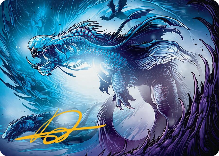Roiling Dragonstorm Art Card (33/54) (Gold-Stamped Signature) [Tarkir: Dragonstorm Art Series] | RetroPlay Games