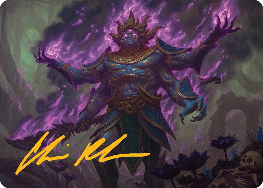 Rot-Curse Rakshasa Art Card (13/54) (Gold-Stamped Signature) [Tarkir: Dragonstorm Art Series] | RetroPlay Games