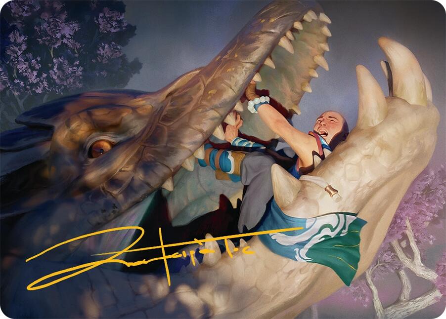 Jaws of Defeat Art Card (53/54) (Gold-Stamped Signature) [Tarkir: Dragonstorm Art Series] | RetroPlay Games