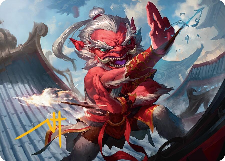 Devoted Duelist Art Card (15/54) (Gold-Stamped Signature) [Tarkir: Dragonstorm Art Series] | RetroPlay Games