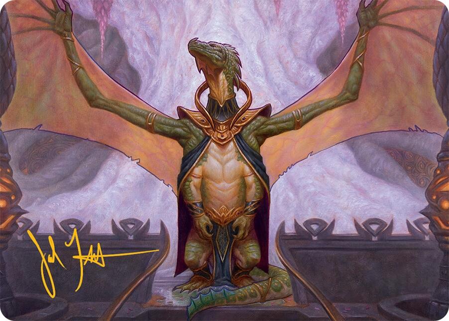 Kheru Goldkeeper Art Card (36/54) (Gold-Stamped Signature) [Tarkir: Dragonstorm Art Series] | RetroPlay Games