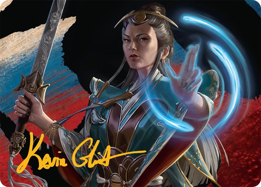 Narset, Jeskai Waymaster Art Card (44/54) (Gold-Stamped Signature) [Tarkir: Dragonstorm Art Series] | RetroPlay Games