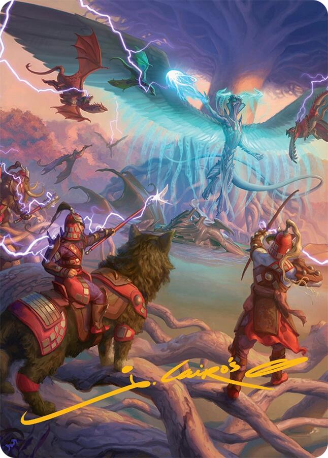 All-Out Assault Art Card (50/54) (Gold-Stamped Signature) [Tarkir: Dragonstorm Art Series] | RetroPlay Games