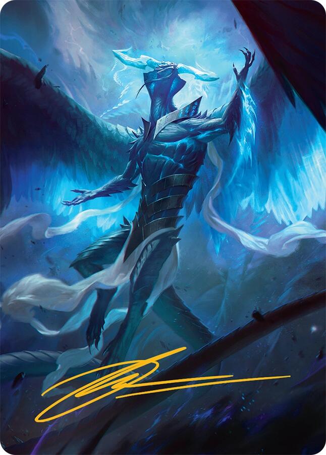 Ugin, Eye of the Storms Art Card (1/54) (Gold-Stamped Signature) [Tarkir: Dragonstorm Art Series] | RetroPlay Games