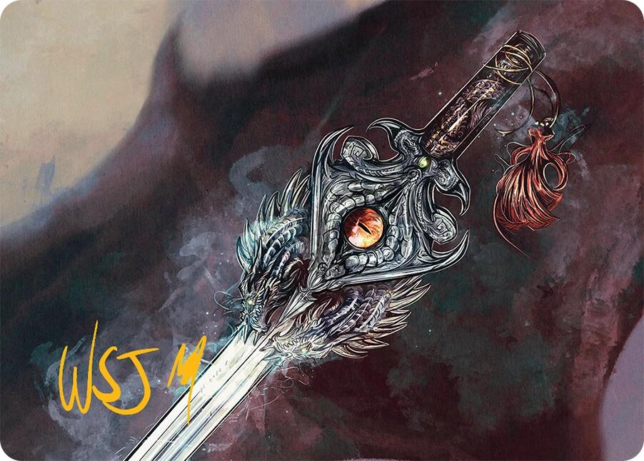 Dragonfire Blade Art Card (40/54) (Gold-Stamped Signature) [Tarkir: Dragonstorm Art Series] | RetroPlay Games