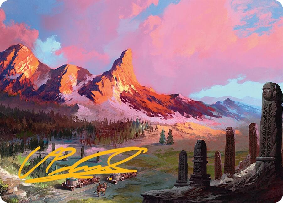 Rugged Highlands Art Card (29/54) (Gold-Stamped Signature) [Tarkir: Dragonstorm Art Series] | RetroPlay Games