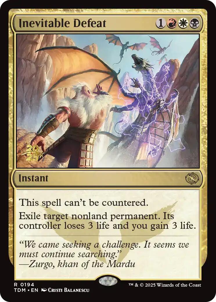 Inevitable Defeat [Tarkir: Dragonstorm Prerelease Promos] | RetroPlay Games