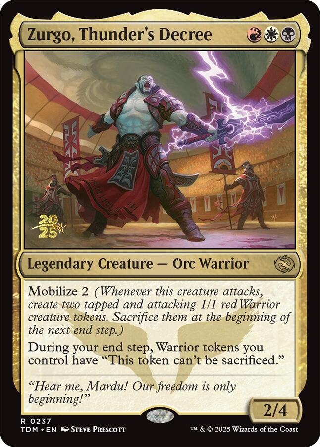 Zurgo, Thunder's Decree [Tarkir: Dragonstorm Prerelease Promos] | RetroPlay Games